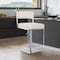 Armen Living Michele Swivel Adjustable Height Off-White Faux Leather and Brushed Stainless Steel Bar Stool LCMISWBABSWH - alternate 3